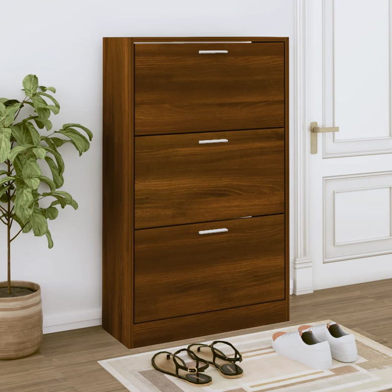 Vidaxl Cabinet per scarpe 63x24x103 cm Colore in rovere marrone in legno