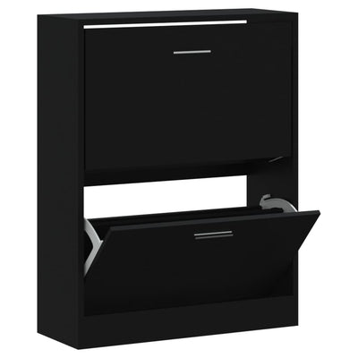 Vidaxl Cabinet da scarpe 63x24x81 cm Proprieted Black