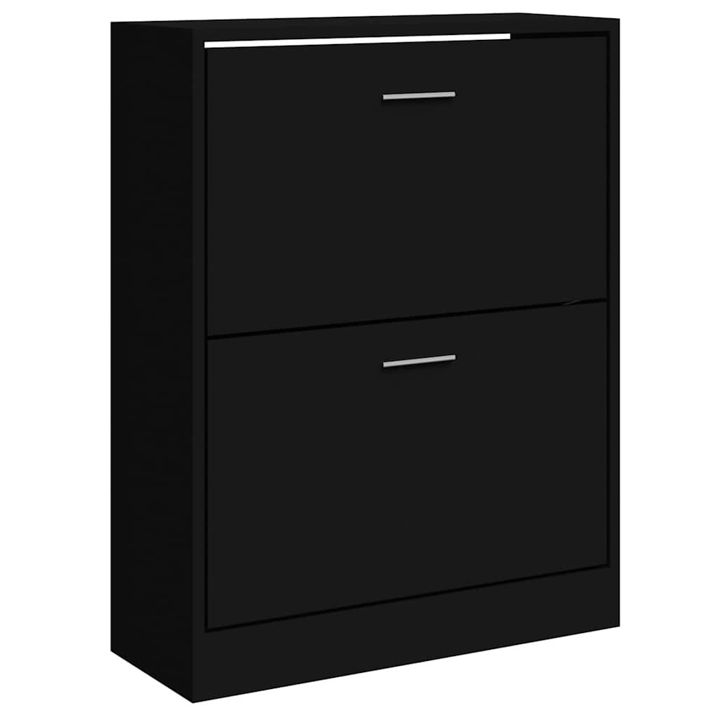 Gabinete de zapatos Vidaxl 63x24x81 cm de madera propiedad de negro