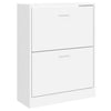 Gabinete de zapatos Vidaxl 63x24x81 cm Madera procesada blanca de alto brillo
