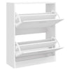 Gabinete de zapatos Vidaxl 63x24x81 cm Madera procesada blanca de alto brillo