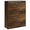 Gabinete de zapatos Vidaxl 63x24x81 cm de madera propiedad de roble ahumado