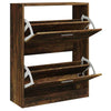 Gabinete de zapatos Vidaxl 63x24x81 cm de madera propiedad de roble ahumado