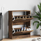 Gabinete de zapatos Vidaxl 63x24x81 cm de madera propiedad de roble ahumado