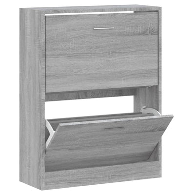 Vidaxl Cabinet da scarpe 63x24x81 cm Sonoma grigio in legno trasformato