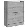 Gabinete de zapatos Vidaxl 63x24x81 cm de madera procesada Sonoma gris