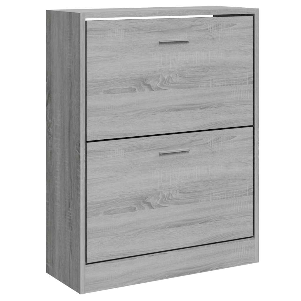 Gabinete de zapatos Vidaxl 63x24x81 cm de madera procesada Sonoma gris