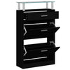 Gabinete de zapatos Vidaxl 63x24x104 cm de madera propiedad de negro