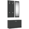 Set de gabinete de zapatos Vidaxl 3 en 1 madera editada de negro