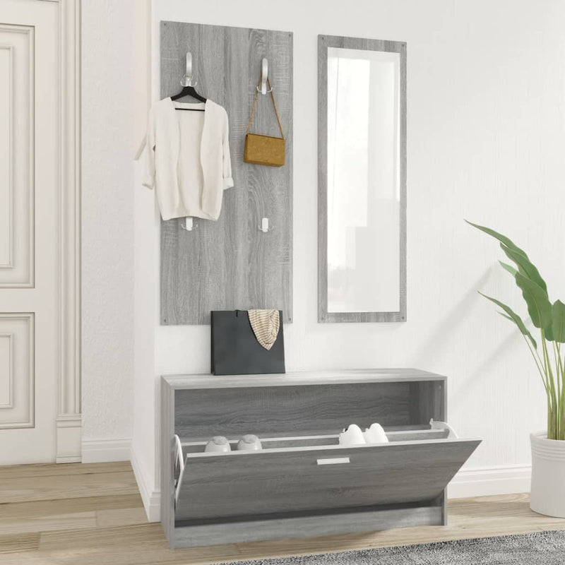 VIDAXL SET SET SET 3 in 1 Oak Sonoma Grey Grey