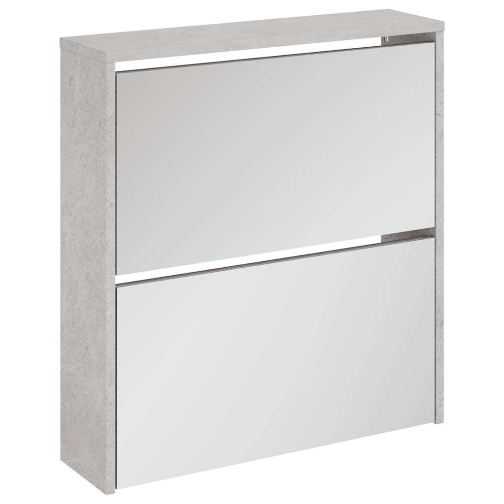 Gabinete de zapatos Vidaxl con espejo 2 capas de 2 capas 63x17x67 CM Precio de concreto