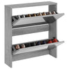 Gabinete de zapato Vidaxl con espejo 2 capas 63x17x67 cm gris Sonoma