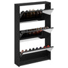 Gabinete de zapatos Vidaxl con espejo 3 capas 63x17x102.5 cm negro