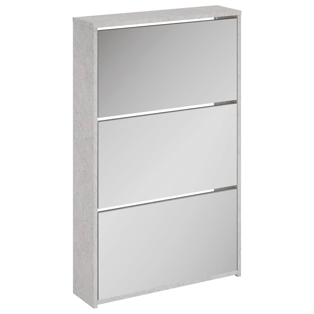 Gabinete de zapato Vidaxl con espejo 3 capas 63x17x102.5 cm Precio de concreto