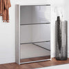 Gabinete de zapato Vidaxl con espejo 3 capas 63x17x102.5 cm Precio de concreto