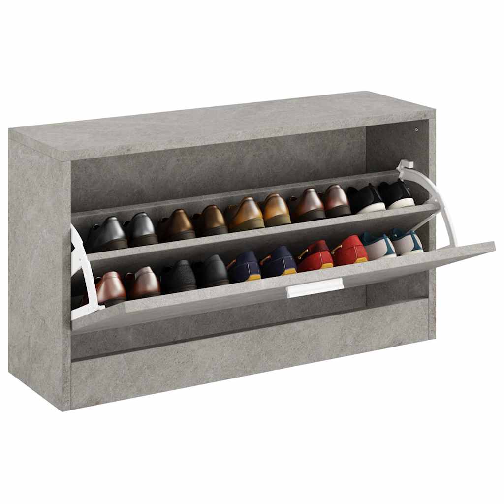Vidaxl Shoes Bank 80x24x45 cm de madera procesada betongrijs
