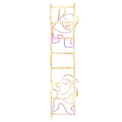 Vidaxl Figura navideña Santa Claus en la escalera plegable 552 LED 50x200 cm