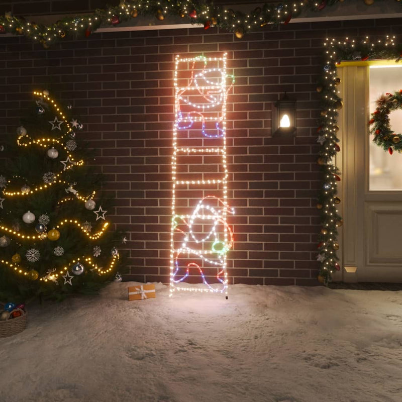 Vidaxl Figura navideña Santa Claus en la escalera plegable 552 LED 50x200 cm