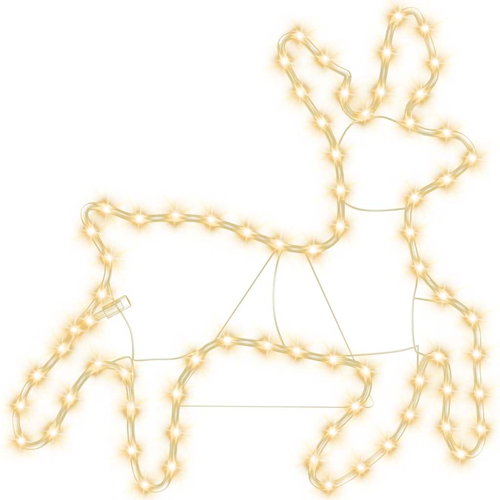 Vidaxl Figura navideña Reno con 72 LED de blanqueo cálido 57x55x4.5 cm