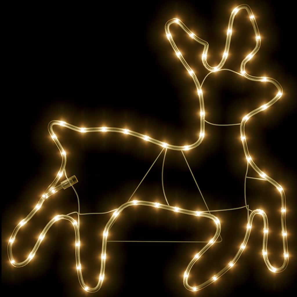 Vidaxl Figura navideña Reno con 72 LED de blanqueo cálido 57x55x4.5 cm