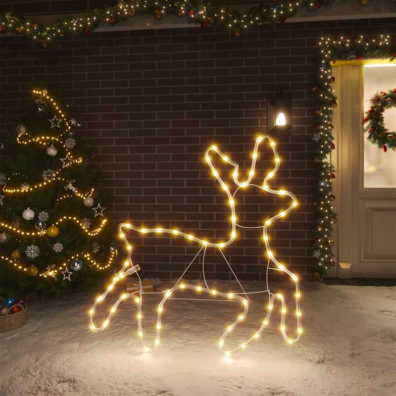 Vidaxl Figura navideña Reno con 72 LED de blanqueo cálido 57x55x4.5 cm