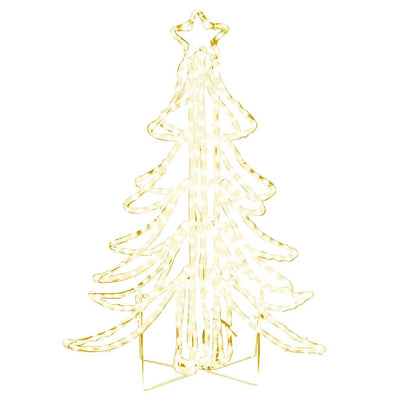 Vidaxl Figura navideña Árbol de Navidad con LED blancos cálidos 87x87x93 cm