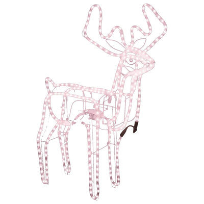 Vidaxl Christmas Figure Reindeer con tazza in movimento di bianco caldo 76x42x87 cm