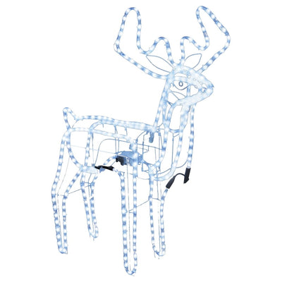Vidaxl Christmas Figure Reindeer con tazza in movimento di bianco freddo 76x42x87 cm