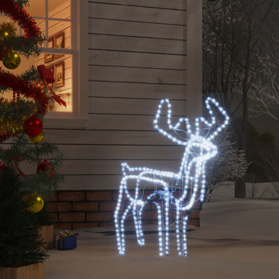 Vidaxl Christmas Figure Reindeer con tazza in movimento di bianco freddo 76x42x87 cm