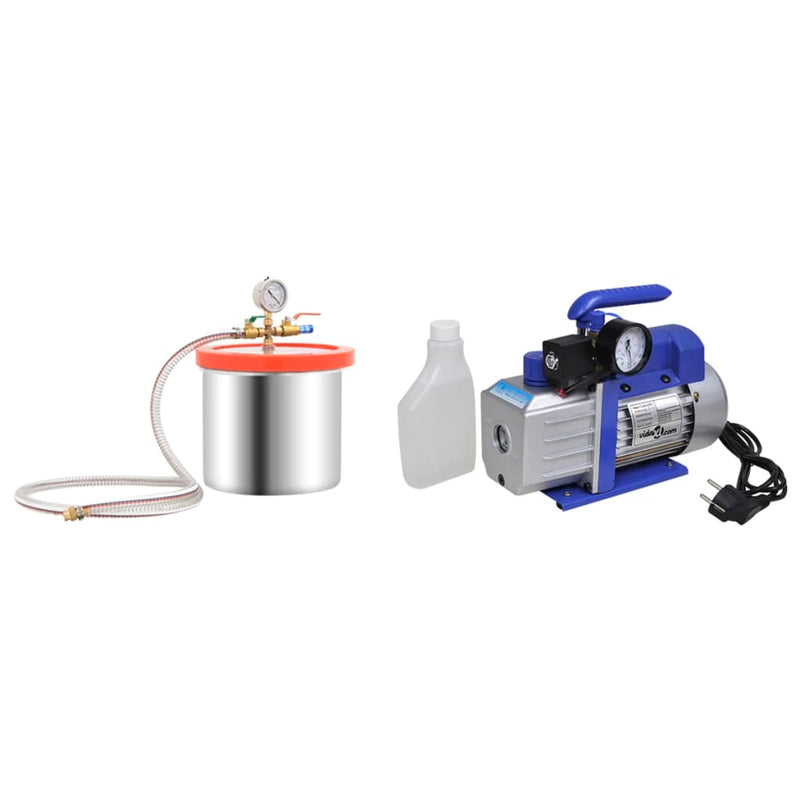 Vidaxl vacuümkamer met 1-traps pomp 7,4 l