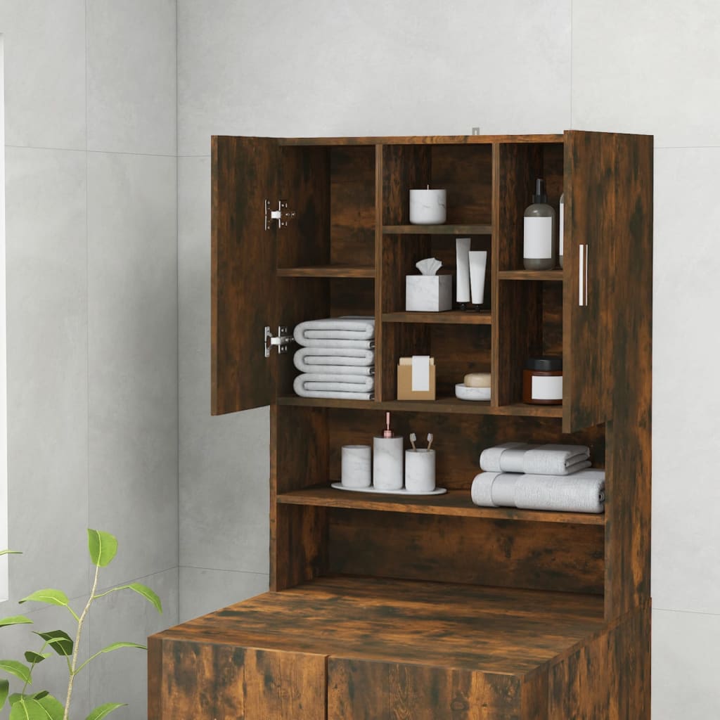Armario de lavadora Vidaxl 70.5x25.5x90 cm de roble ahumado
