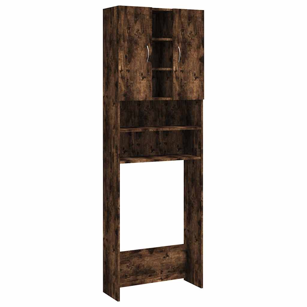 Gabinete de lavadora Vidaxl 64x25.5x190 cm de roble ahumado
