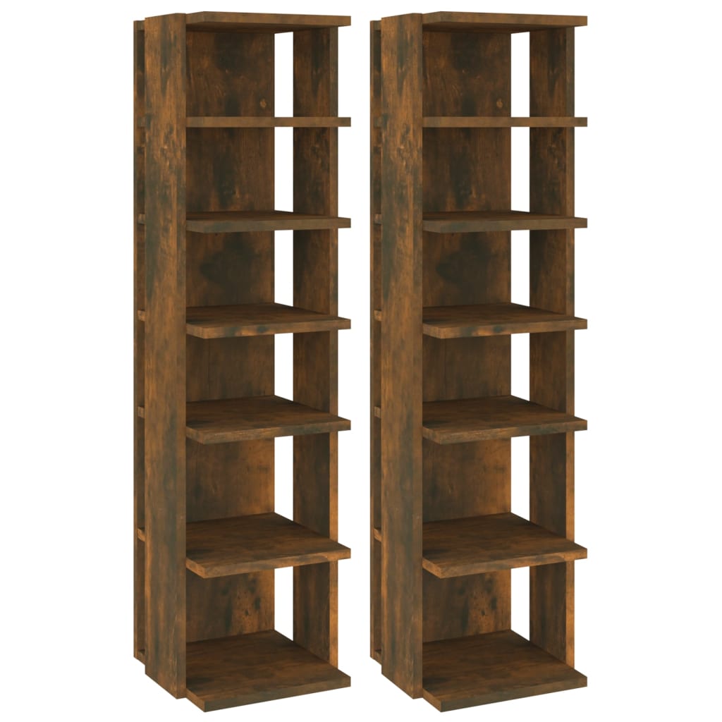 Vidaxl Ratchs 2 PCS 27.5x27x102 cm de madera procesada roble ahumado