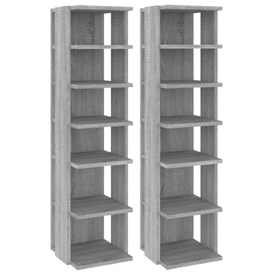 Spaces da scarpe Vidaxl 2 PC 27.5x27x102 cm Sonoma grigio in legno elaborato
