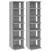 Spaces da scarpe Vidaxl 2 PC 27.5x27x102 cm Sonoma grigio in legno elaborato