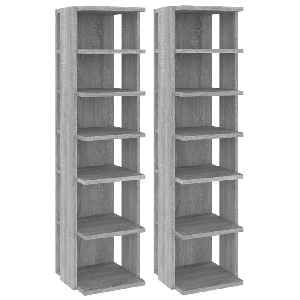 Spaces da scarpe Vidaxl 2 PC 27.5x27x102 cm Sonoma grigio in legno elaborato