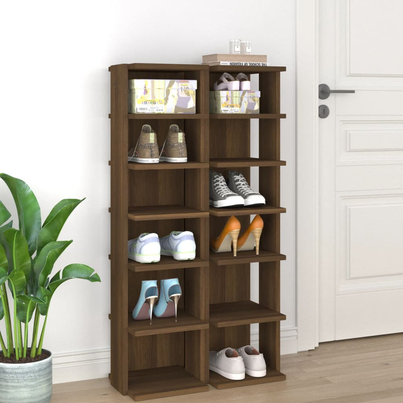 Vidaxl Ratchs 2 st 27.5x27x102 cm de madera procesada marrón
