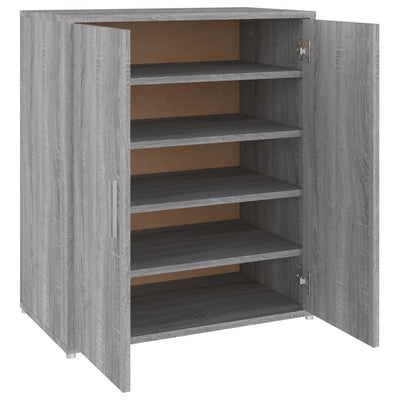 Vidaxl Cabinet da scarpe 60x35x70 cm Colore in rovere Sonoma in legno Grigio