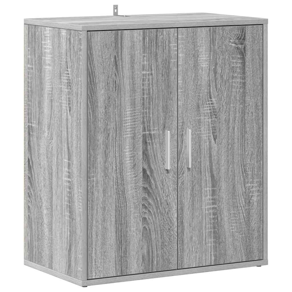 Gabinete de zapatos Vidaxl 60x35x70 cm de madera propiedad de madera de ok gris coloreada
