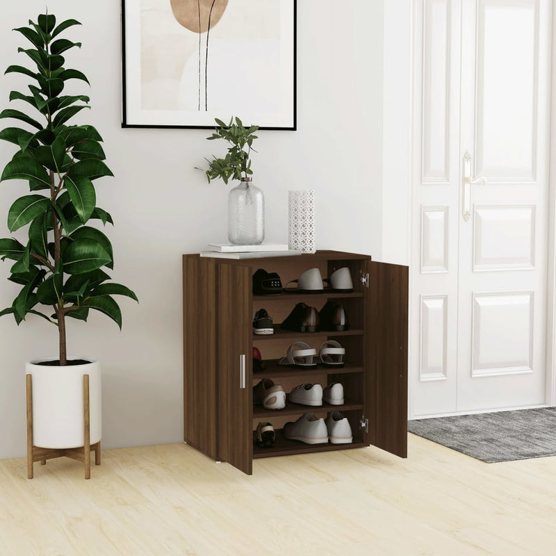 Gabinete de zapatos Vidaxl 60x35x70 cm Corte de madera de madera de roble de madera