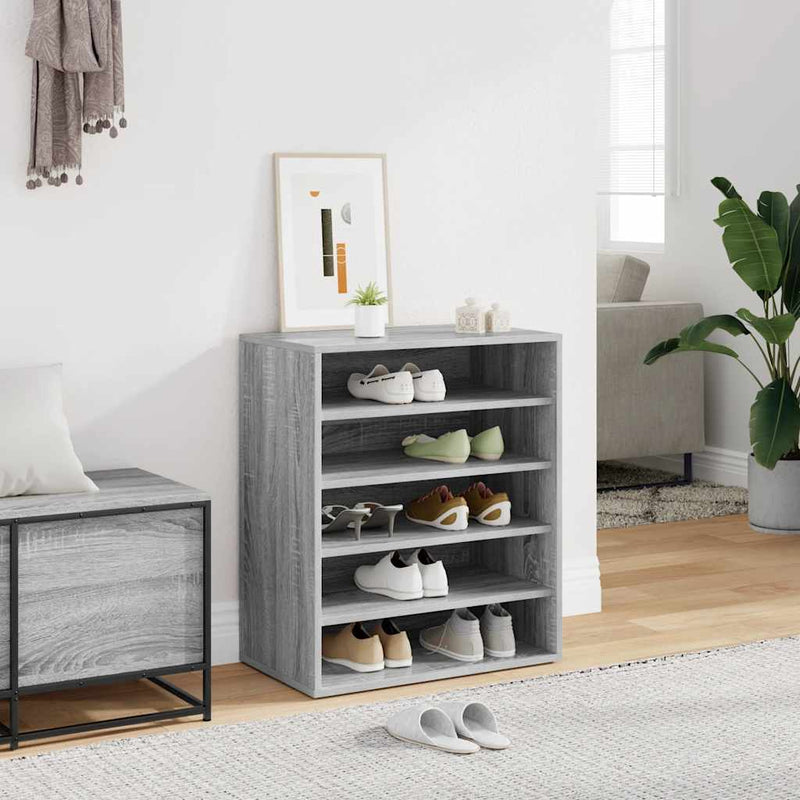 Gabinete de zapatos Vidaxl 60x35x70 cm de madera propiedad de roble ahumado