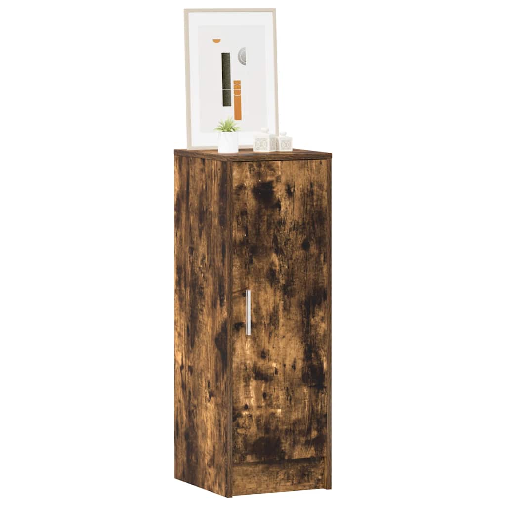 Gabinete de zapatos Vidaxl 32x35x92 cm de madera propiedad de roble ahumado