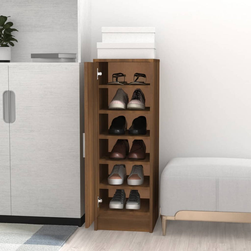 Gabinete de zapatos Vidaxl 32x35x92 cm Color de roble de madera procesada