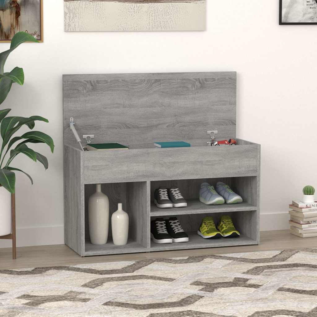 Sofá de zapatos Vidaxl 80x30x45 cm de madera procesada gris sonoma roble coloreed