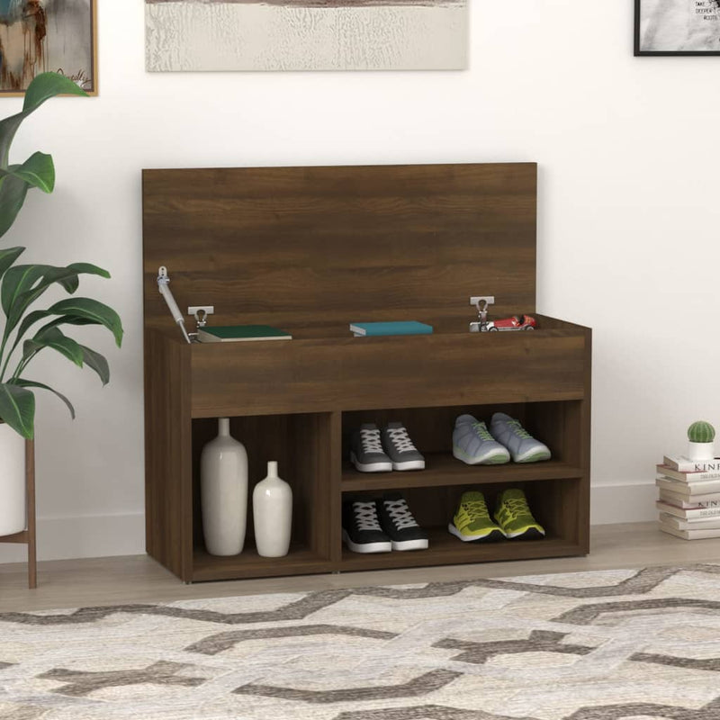 Sofá de zapatos Vidaxl 80x30x45 cm Color de roble de madera procesada