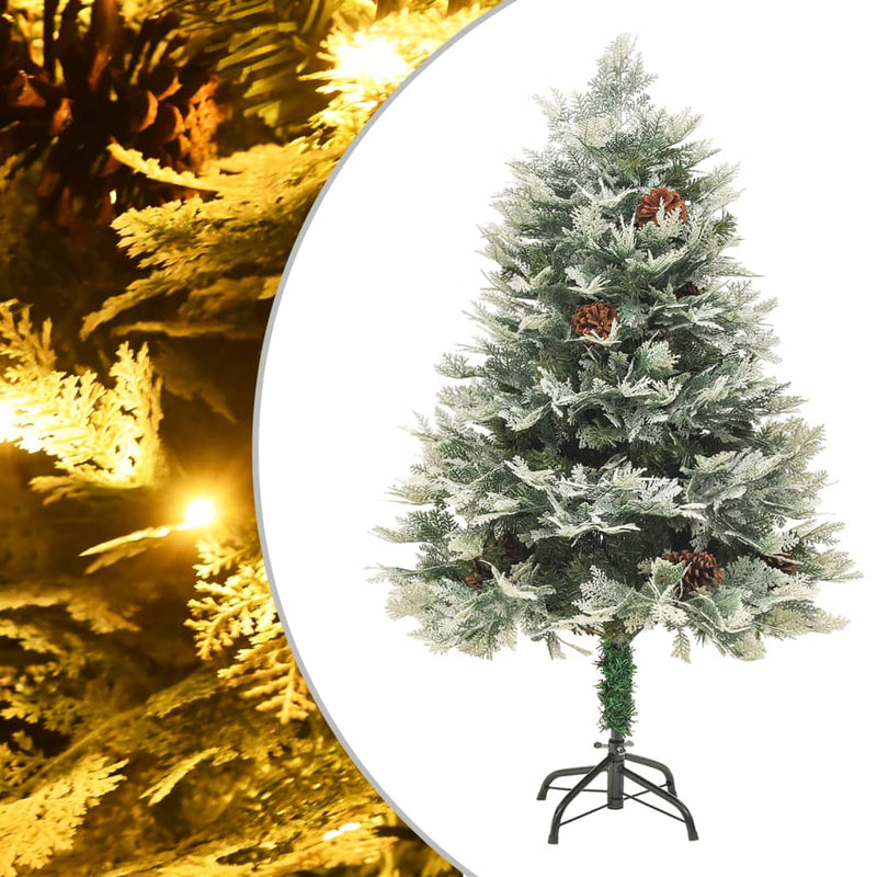 Vidaxl Tree di Natale con coni a LED e pini 120 cm PVC e PE Green