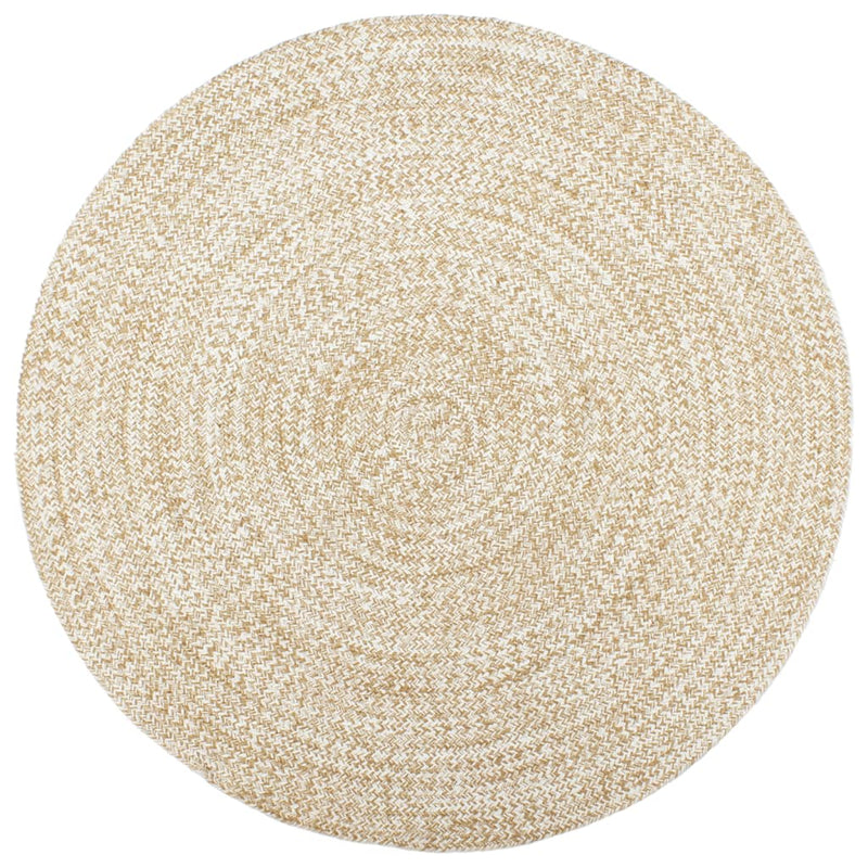 Vidaxl vloerkleed handgemaakt 210 cm jute wit en bruin
