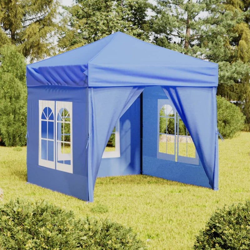 Vidaxl PartyTent pieghevole con pareti laterali 2x2 m blu