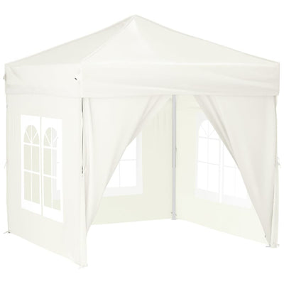 Vidaxl PartyTent pieghevole con pareti laterali 2x2 m crema