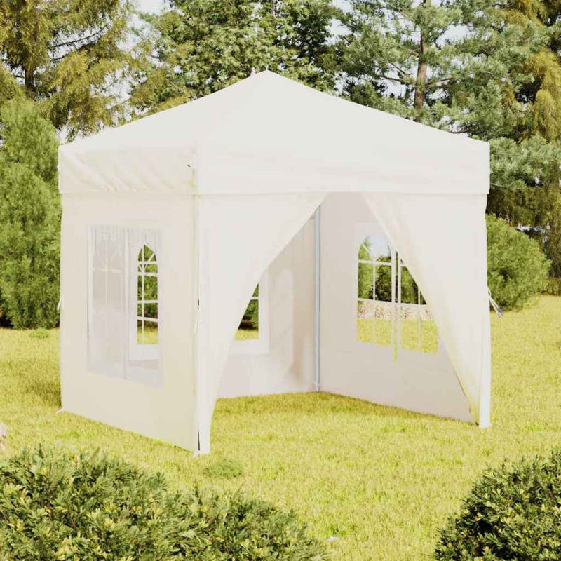 Vidaxl PartyTent plegable con paredes laterales de 2x2 m de crema